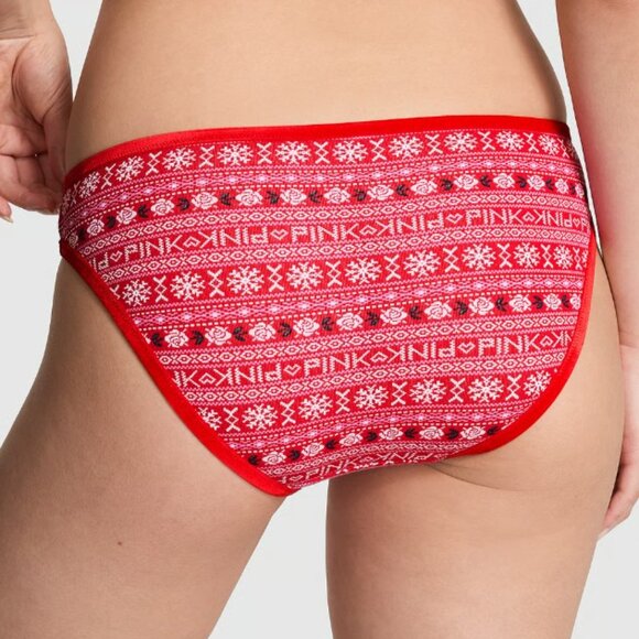 VS PINK Cotton Velvet-Trim Bikini Panty - XXL - Picture 2 of 6